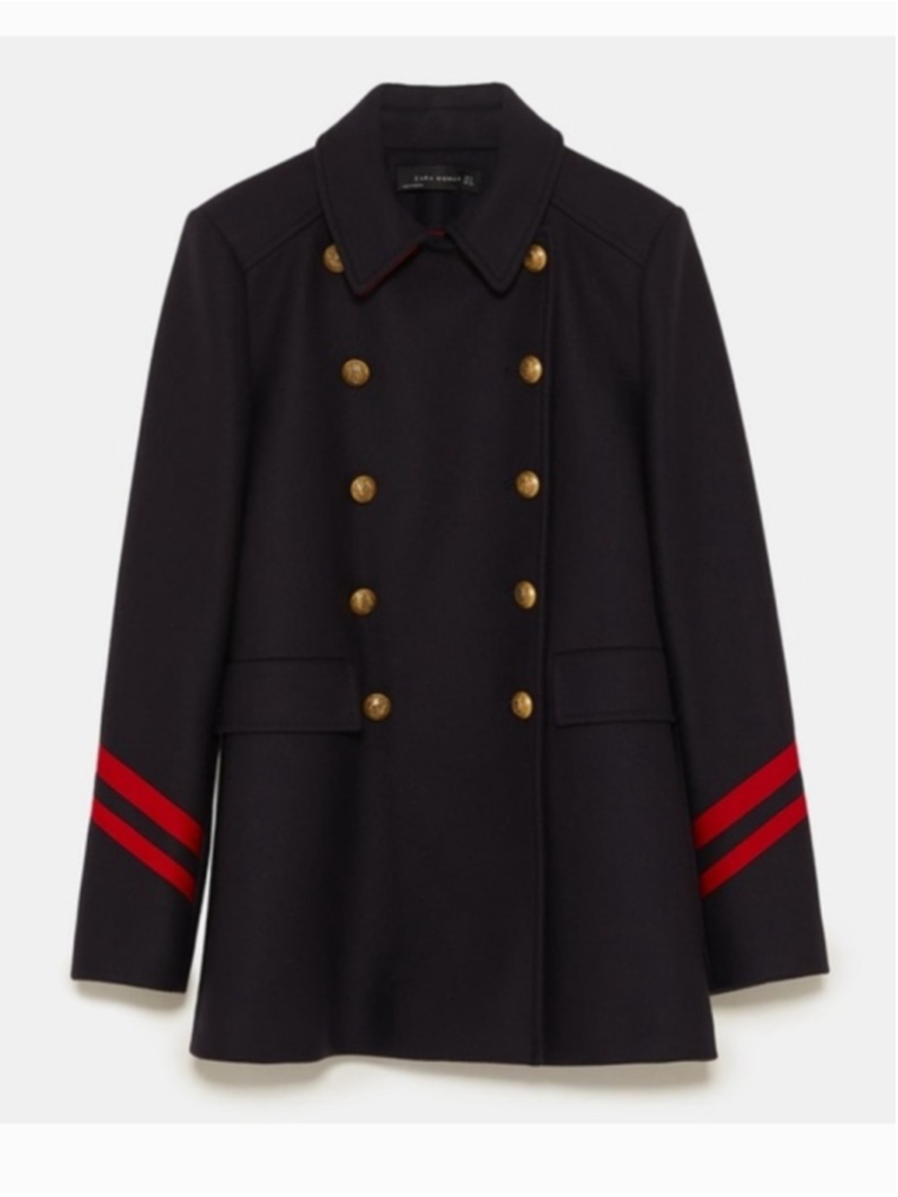 Zara Manteco Wool Military Coat Size XS